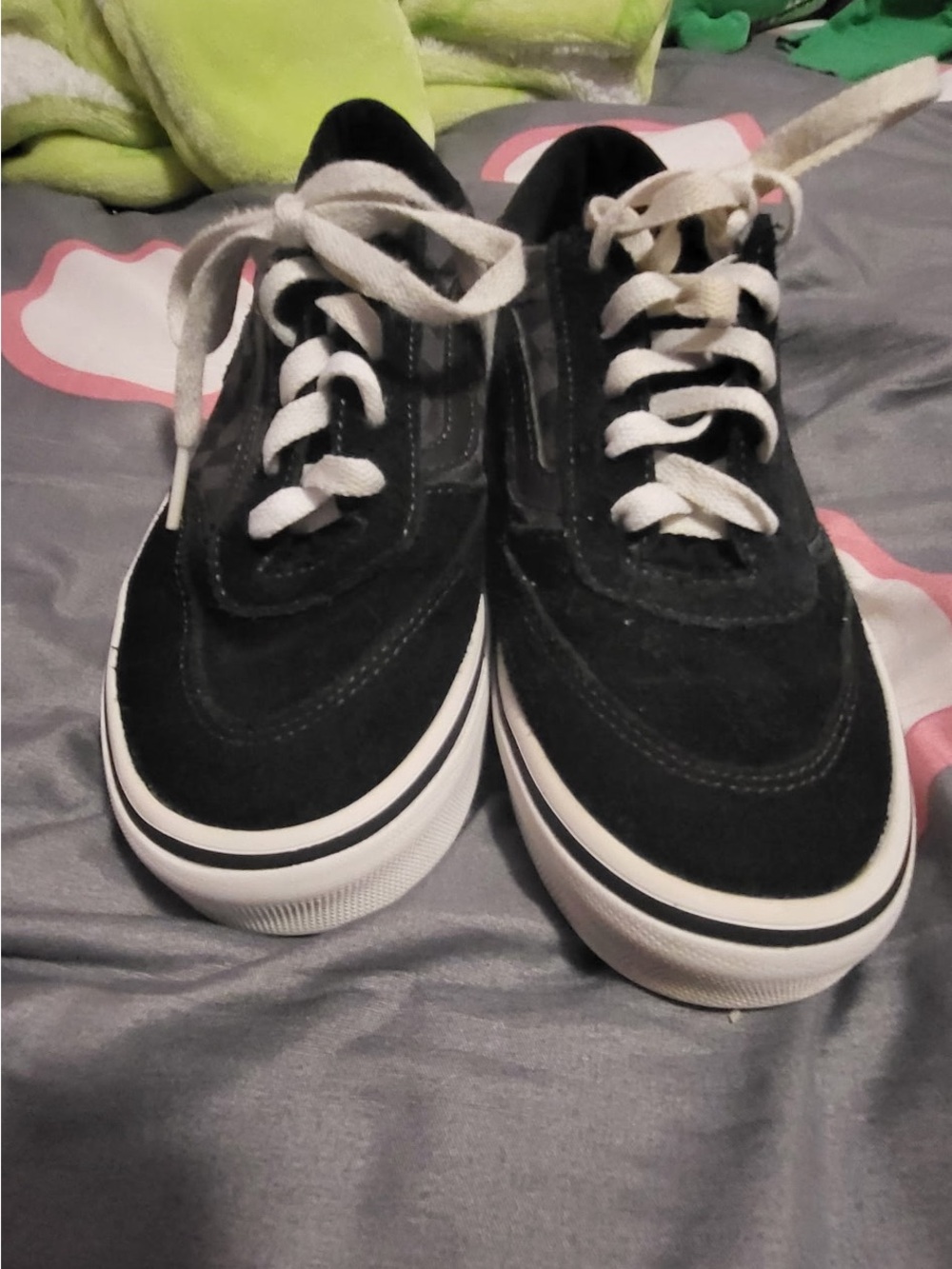 Vans Black and White Low-Top Suede Skate Sneakers